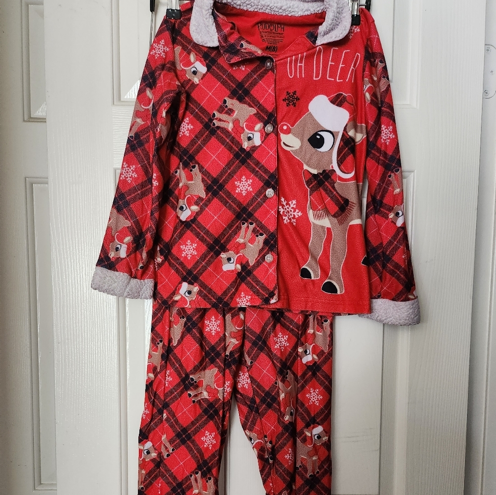 Girls Rudolph pj set